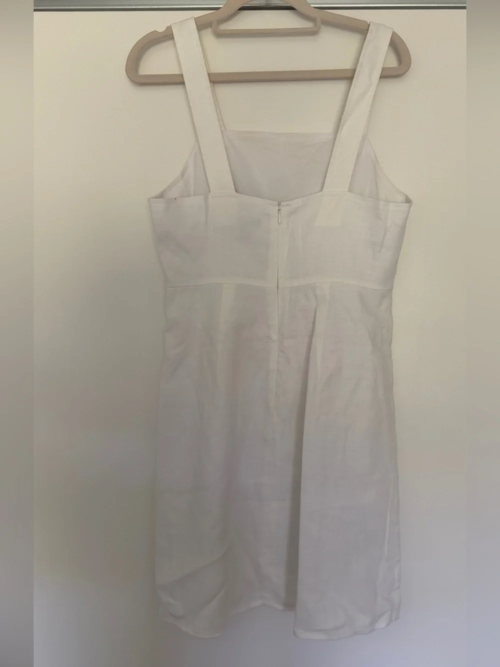 JCREW White Linen Square Neck Dress